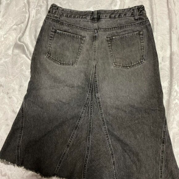 vintage black denim midi skirt size 10 - Picture 4 of 5